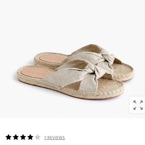 JCrew Knotted espadrille slides 9 1/2